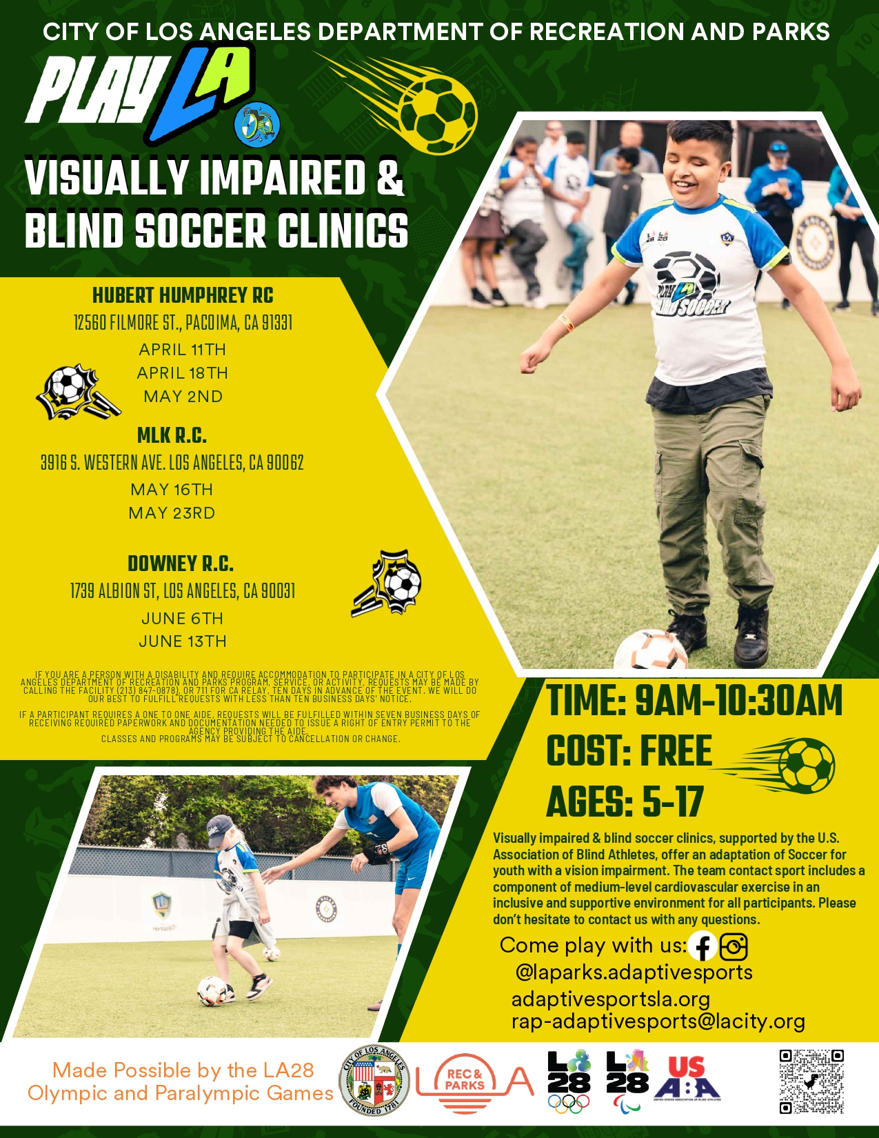 Blind Soccer Flyer english version